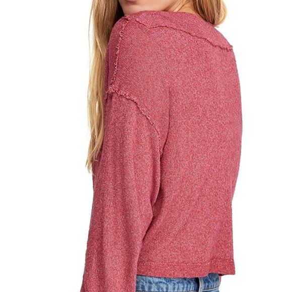 Free People We The Free Stay With Me Hacci Top Size Small in Raspberry Pink - Picture 6 of 13